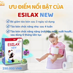 Esilax New – Thuc pham ho tro tao bon cho be 20 goi x 10ml muadishop