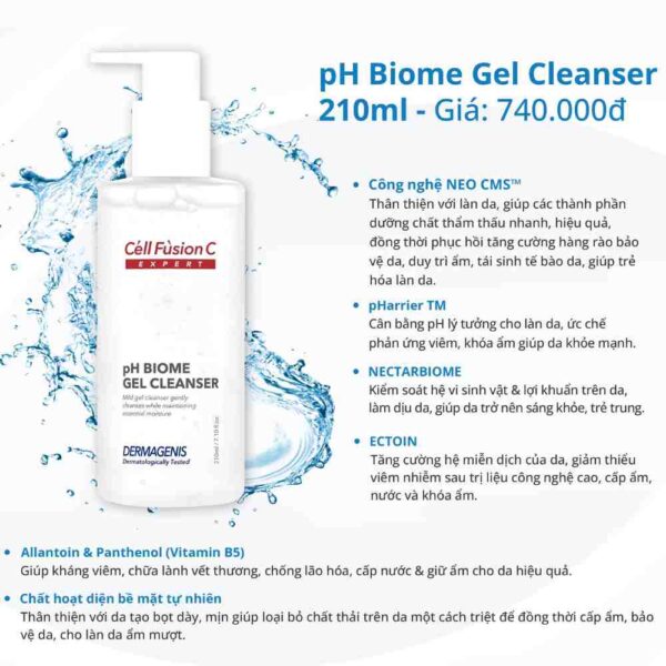 Gel Rua Mat – Dermagenis pH Biome Gel Cleanser 210ml Diu Da Tang Cuong Hang Rao Bao Ve Da – Cell Fusion C Expert 6