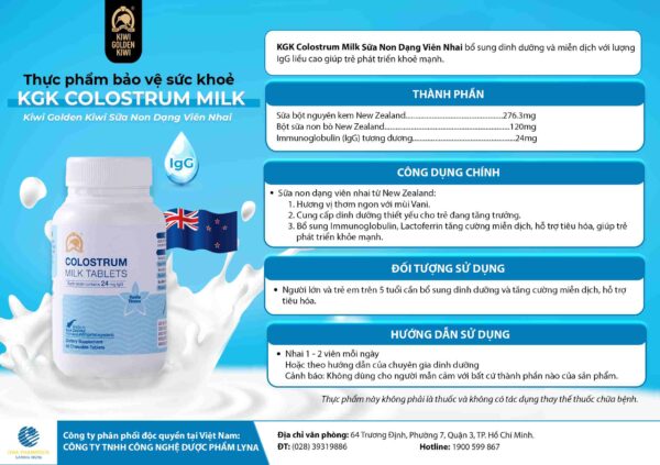 KGK Colostrum Milk – Vien nhai sua non 4