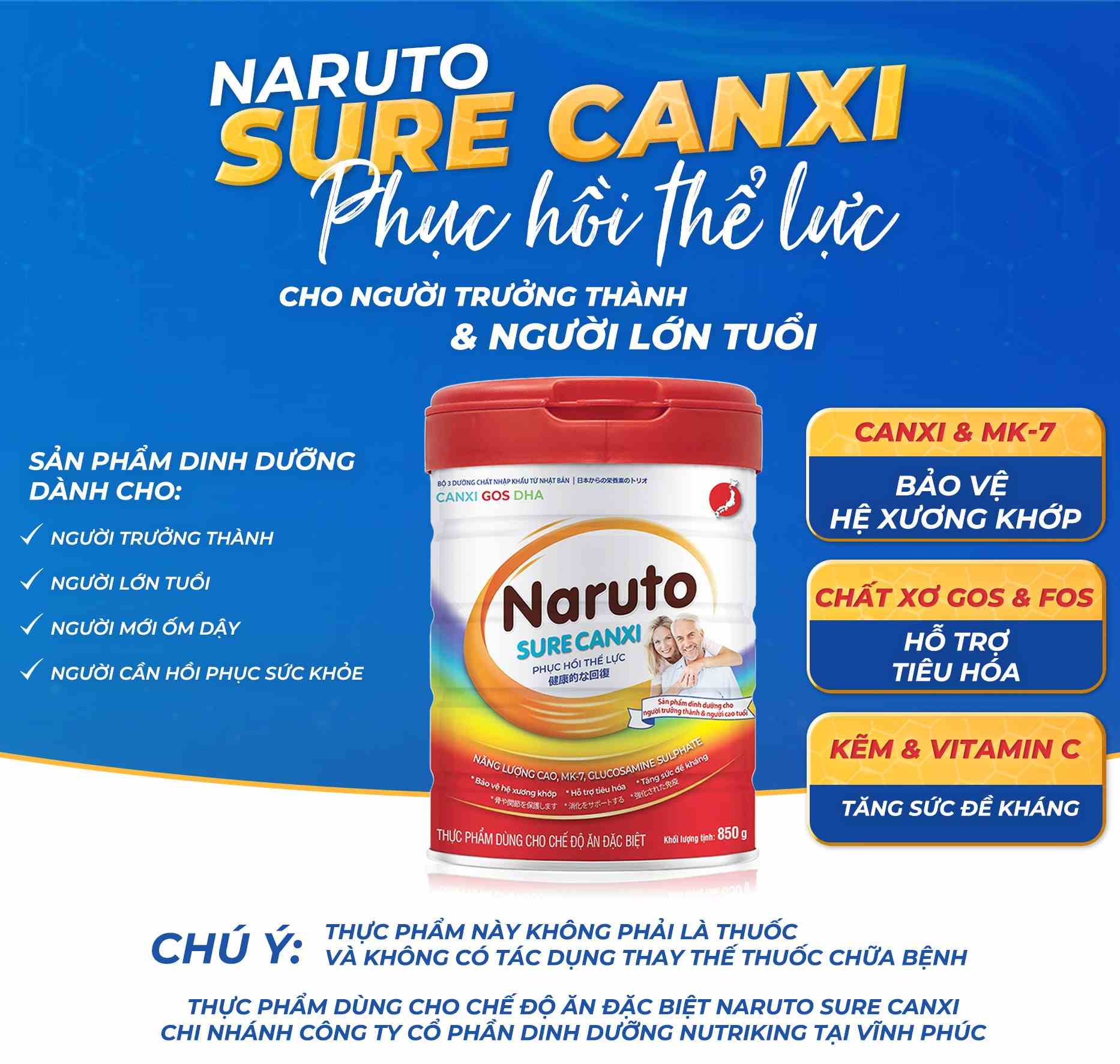 Sua bot Naruto Sure Canxi 850g – Phuc hoi the luc 1